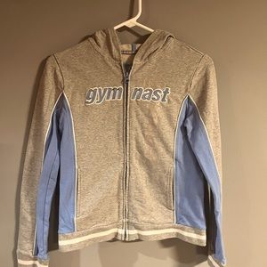 Blue Grey Zip Up Gymnast Hoodie Limited Too Size 14